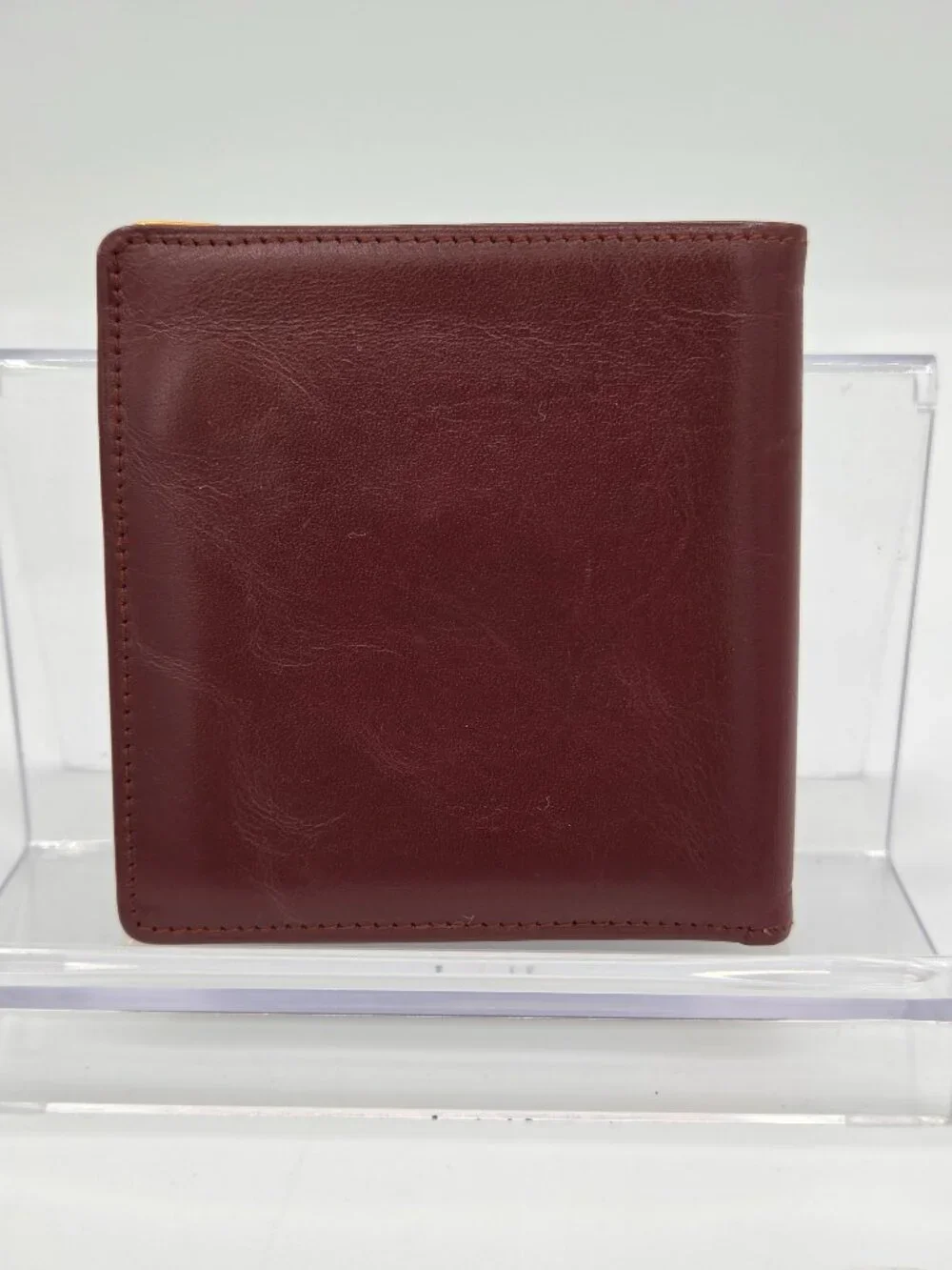 Vintage Must de Cartier Burgundy Leather Bifold Wallet | Coin Pocket | Gold